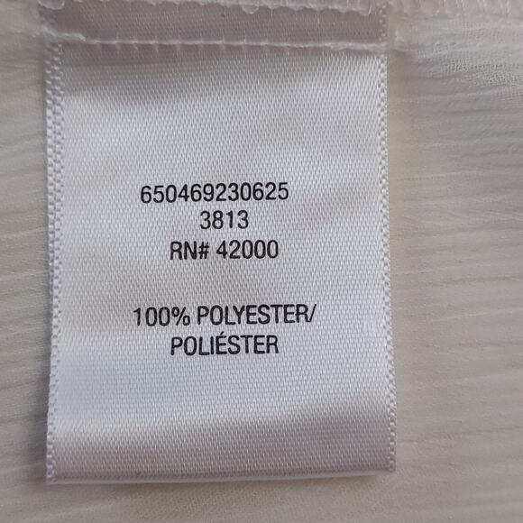 Bongo Sheer Black White Colorblock Long Sleeve Button Up Shirt Blouse Top - Picture 5 of 7